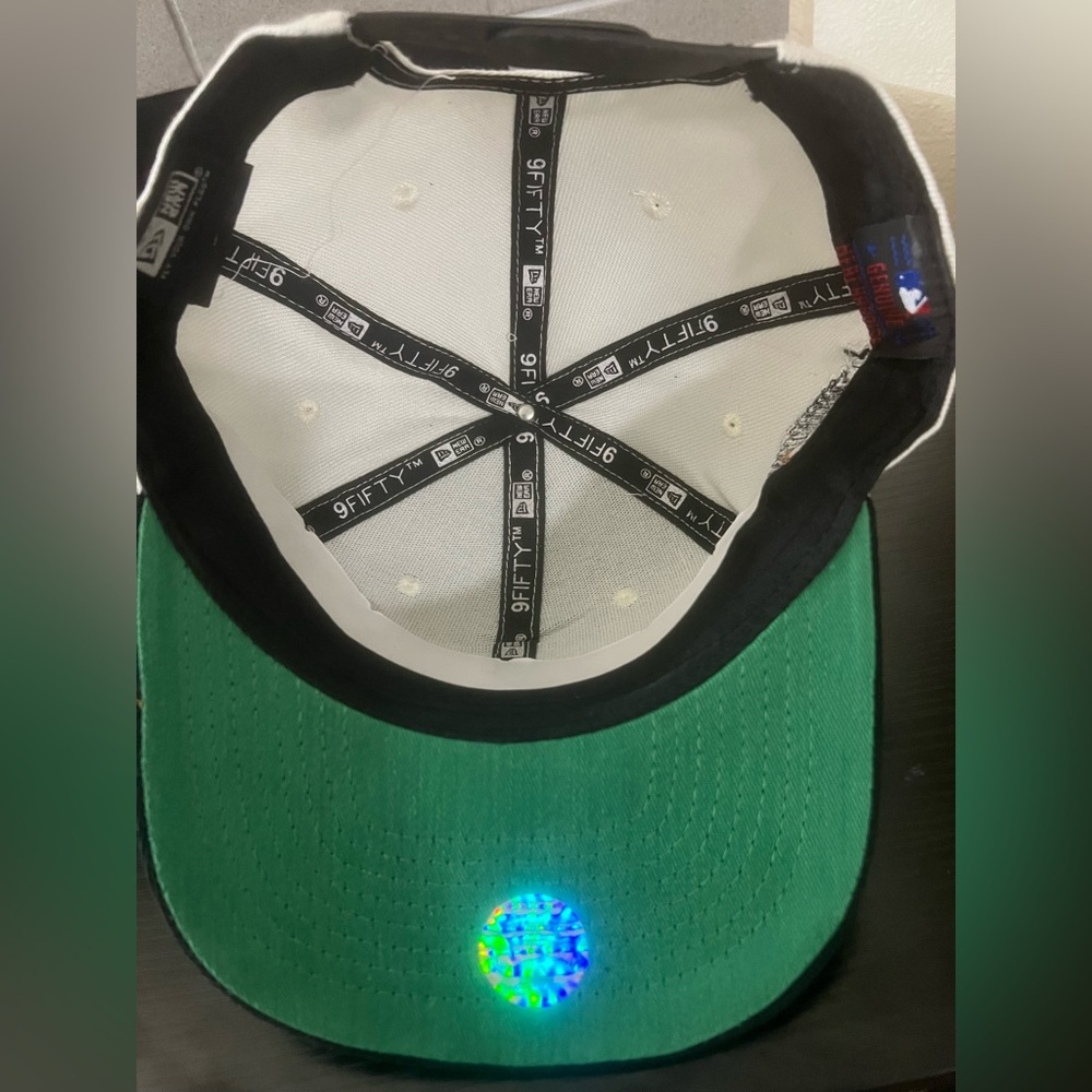 Gray and Black 9FIFTY Snapback Cap with Orange Logo - Picture 3 of 4